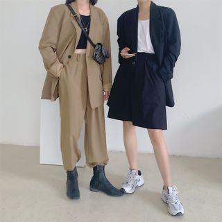 Plain Blazer / Shorts / Wide Leg Pants