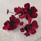 Flower Fabric Headpiece Red - One Size