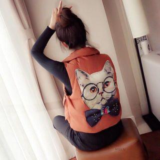 Cat Applique Padded Vest