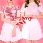Strawberry Milk Pleat Mini Skort
