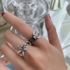 Star Rhinestone / Belt Sterling Silver Open Ring