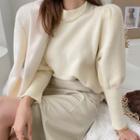 Mutton-sleeve Knit Top