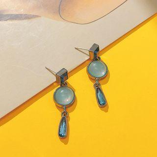 Cat Eye Stone Drop Earring 1 Pair - Blue - One Size