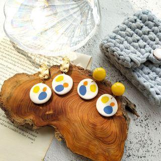Print Soft Clay Disc Dangle Earring
