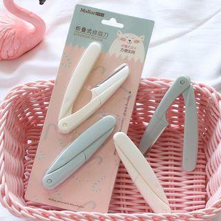 Set Of 2: Foldable Eyebrow Razor Set Of 2 - White & Light Blue - One Size