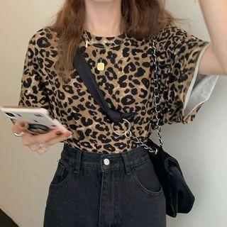 Leopard Pattern T-shirt As Shown In Figure - One Size