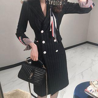 Pinstriped Double Breasted Blazer