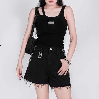 Asymmetric Metal Accent Tank Top