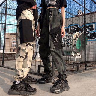 Camo Cargo Pants With Pants Chain