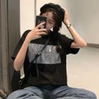 Sequin Elbow-sleeve T-shirt