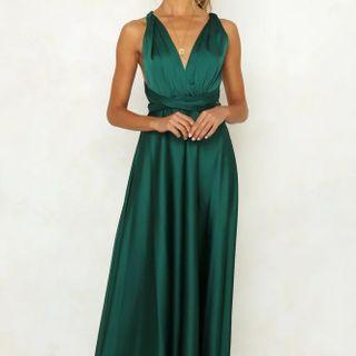 Plain Strappy Sheath Evening Gown