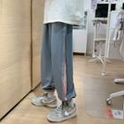 Two-tone Button-side Harem Pants