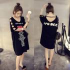 Cut Out Elbow-sleeve T-shirt Dress