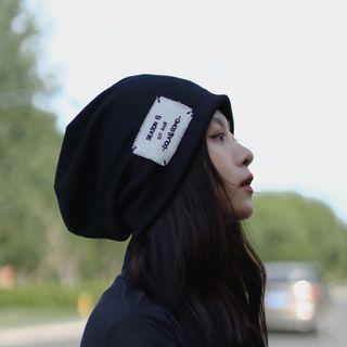 Lettering Applique Head Scarf Cap