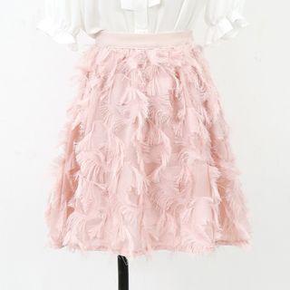 Fringed Detail A-line Skirt
