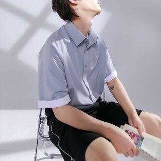 Roll Up Short Sleeve Plain Shirt