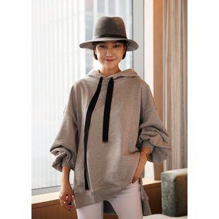 Puff-sleeve Hooded Top