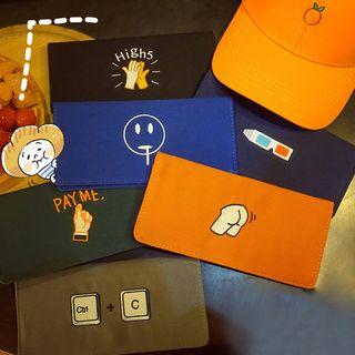 Embroidered Canvas Wallet