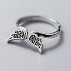 925 Sterling Silver Wings Open Ring Silver - One Size