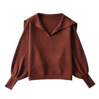 Puff-sleeve Sailor Collar Sweater