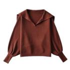 Puff-sleeve Sailor Collar Sweater