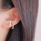 Star Rhinestone Chained Cuff Earring 1 Pc - Gold - One Size