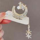 Rhinestone Hair Claw Ly2675 - White - One Size