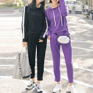 Set: Long Sleeve Striped Hoodie + Sweatpants