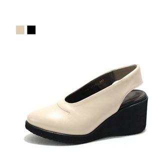 Wedge-heel Sling-back Pumps