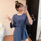 Short Sleeve Lace-up Loose Top