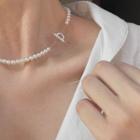 Faux Pearl Necklace 1 Pc - Off-whit - One Size
