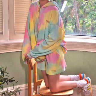 Set: Tie Dye Zip Hoodie + Shorts