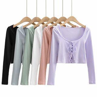 Lace-up Cropped T-shirt