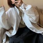 Plain Long-sleeve Trench Coat