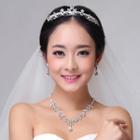 Bridal Rhinestone Crown / Drop Earring / Necklace / Set