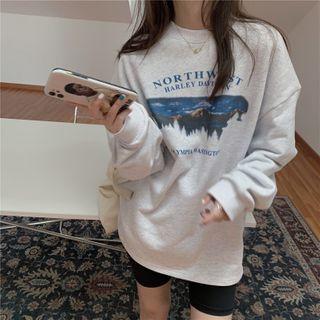 Printed Sweatshirt Dirty White - One Size