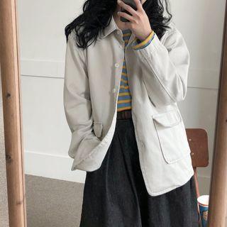 Single-breasted Jacket Gray Almond - One Size