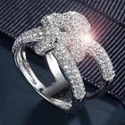 Rhinestone Knot Ring