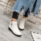 Fleece-lining Buckle Ankle Boots