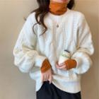 Long-sleeve Round Neck Cable Knit Sweater