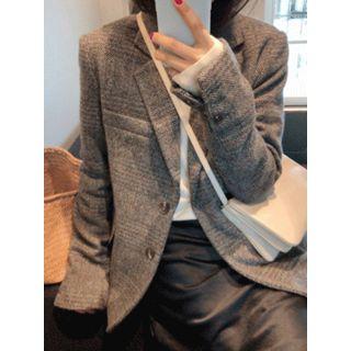 Herringbone Wool Blend Jacket One Size