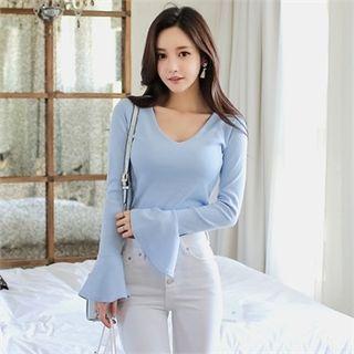 Ruffled-trim Cropped Top