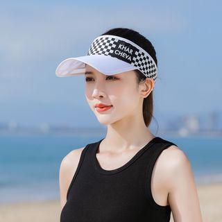 Lettering Checker Visor Hat