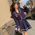 Cropped Blazer / Spaghetti Strap A-line Dress