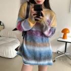 Printed Sweater Yellow & Purple & Blue - One Size