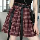 Pleated Mini Skirt  With Belt And Fanny Pack