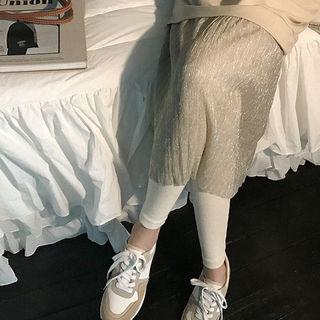 Mock Two-piece Glitter Midi Pullover Dress