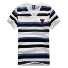 Striped V-neck T-shirt