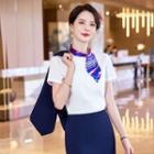 Short-sleeve Blouse / Mini Pencil Skirt / Dress Pants