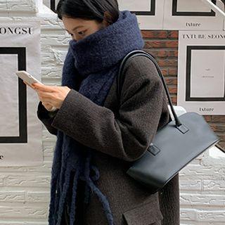 Trapezoid Cowhide Shoulder Bag